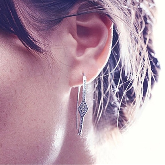 Crystal Open hoop Earrings - Picture 2 of 8